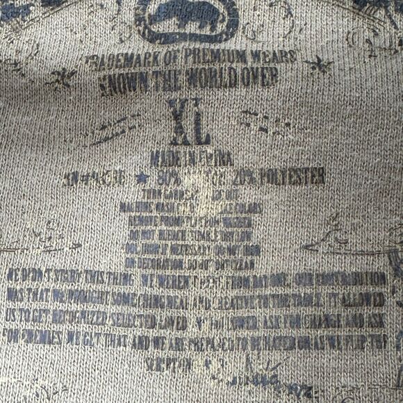 Vintage Ecko Unltd Mens Full Zip Jacket XL Tan Y2K Grafitti Grunge Rhino Baggy - Picture 10 of 12